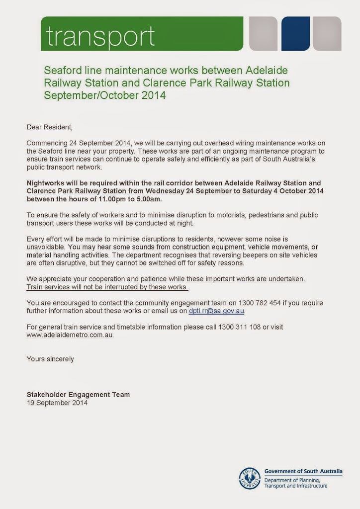 If you are a Resident adjacent the Seaford Rail Corridor